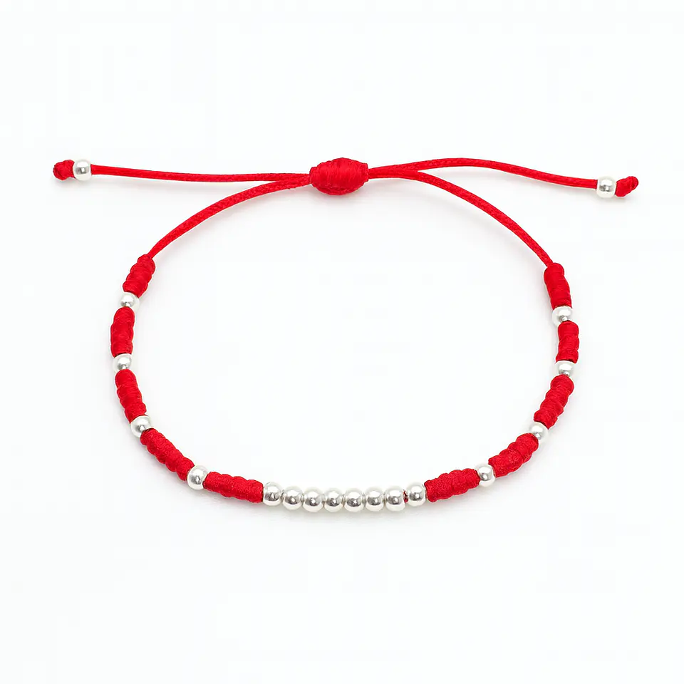 Pulsera Roja de Proteccion Plata 925 ajustable 1