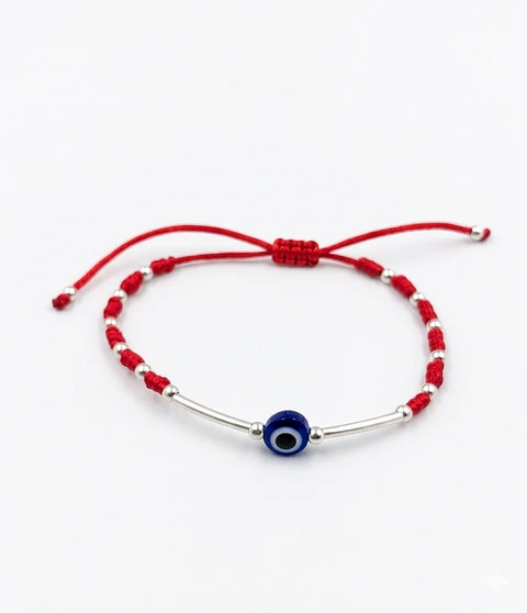 Pulsera Roja de Protección Plata 925 Ojo turco 