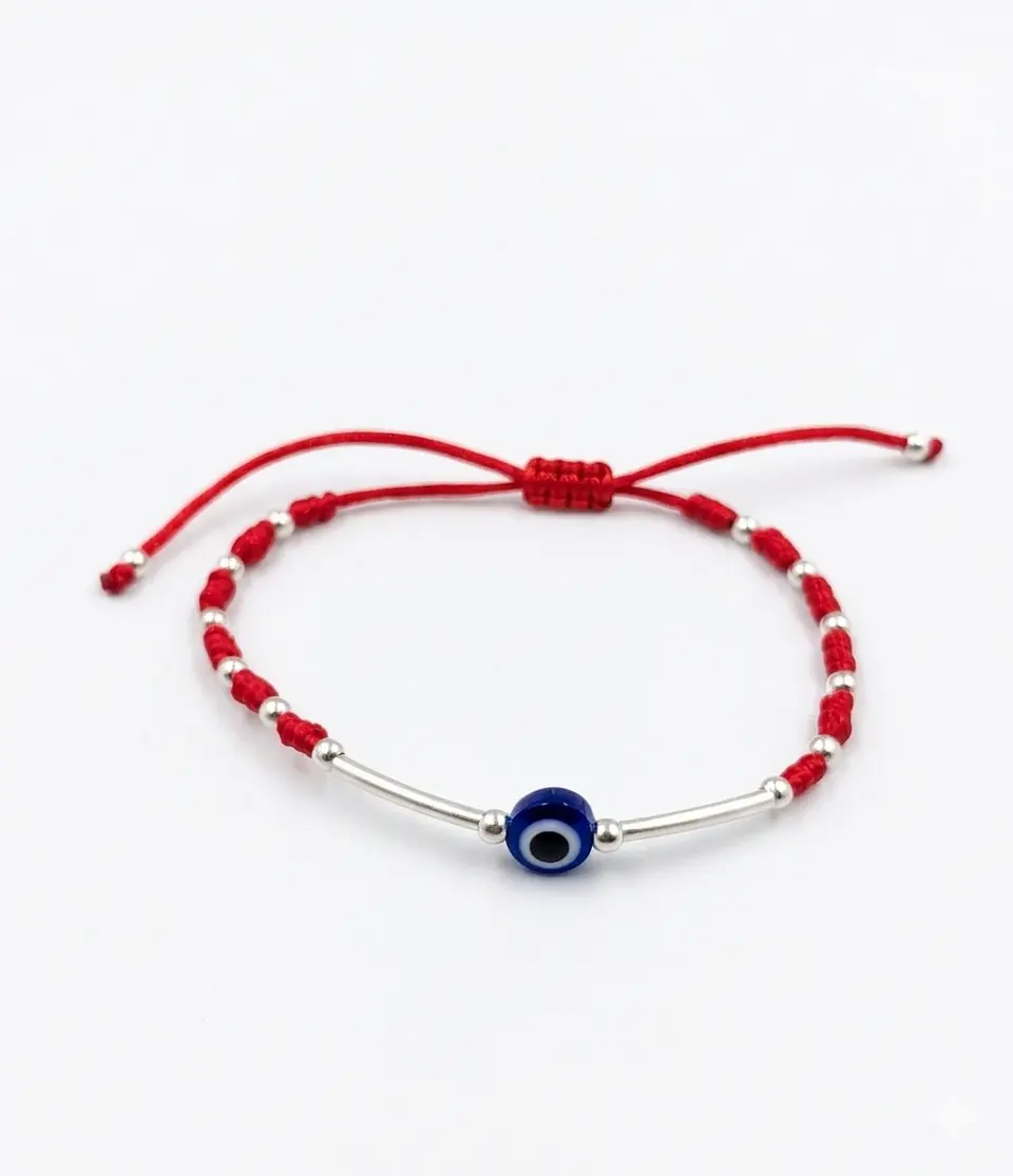Pulsera Roja de Protección Plata 925 Ojo turco  1