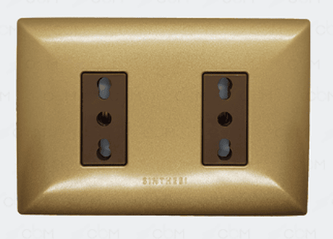 ENCHUFE DOBLE 10/16A S17 BRONCE-CAFE ARMADO SINTHESI