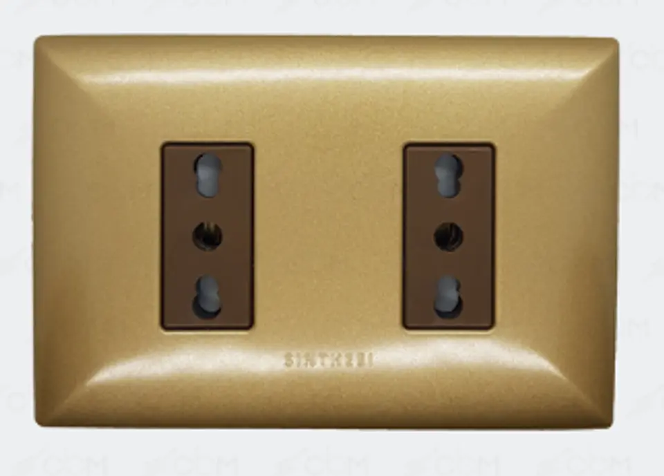 ENCHUFE DOBLE 10/16A S17 BRONCE-CAFE ARMADO SINTHESI 1