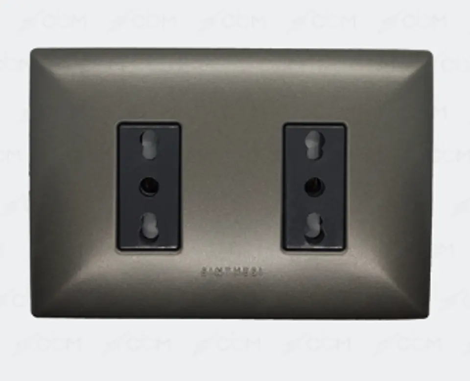 ENCHUFE DOBLE 10/16A S17 GRAFITO-NOIR ARMADO SINTHESI 1