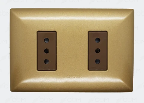 ENCHUFE DOBLE 10A S17 BRONCE-CAFE ARMADO SINTHESI