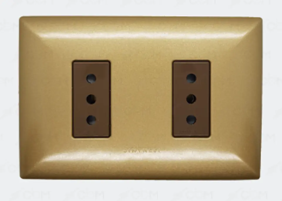 ENCHUFE DOBLE 10A S17 BRONCE-CAFE ARMADO SINTHESI 1