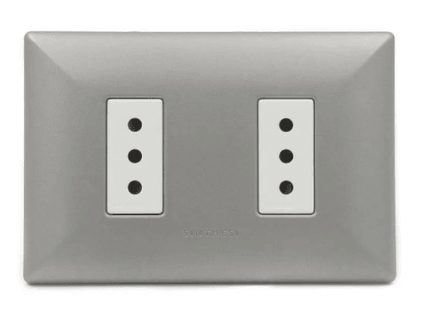 ENCHUFE DOBLE 10A S17 NICKEL ARMADO SINTHESI