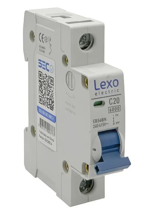 INTERRUPTOR AUTOMATICO 1X20A "C" 6KA EBS6BN LEXO ELECTRIC