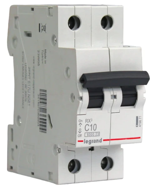 INTERRUPTOR AUTOMATICO OMNIPOLAR 1P+N 10A "C" 6KA DX3 407740 LEGRAND