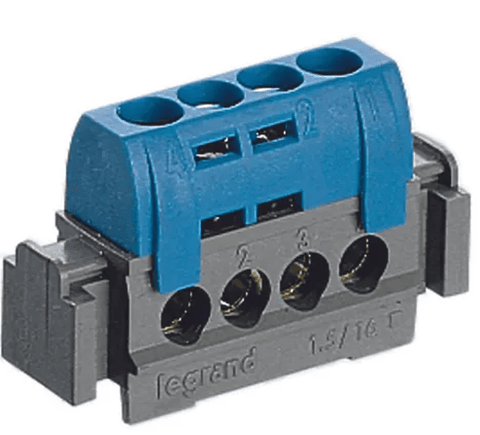 REGLETA AZUL 4P A RIEL DIN LEGRAND