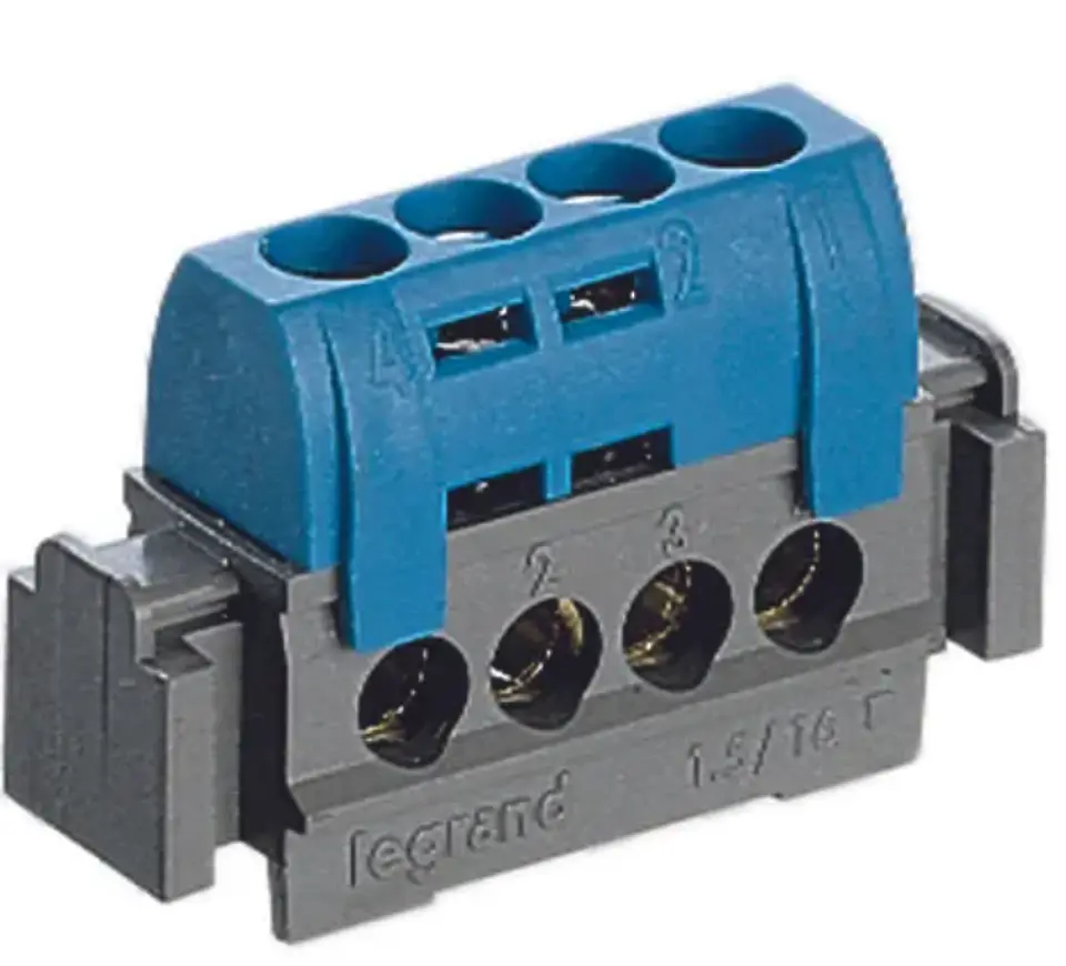 REGLETA AZUL 4P A RIEL DIN LEGRAND 1