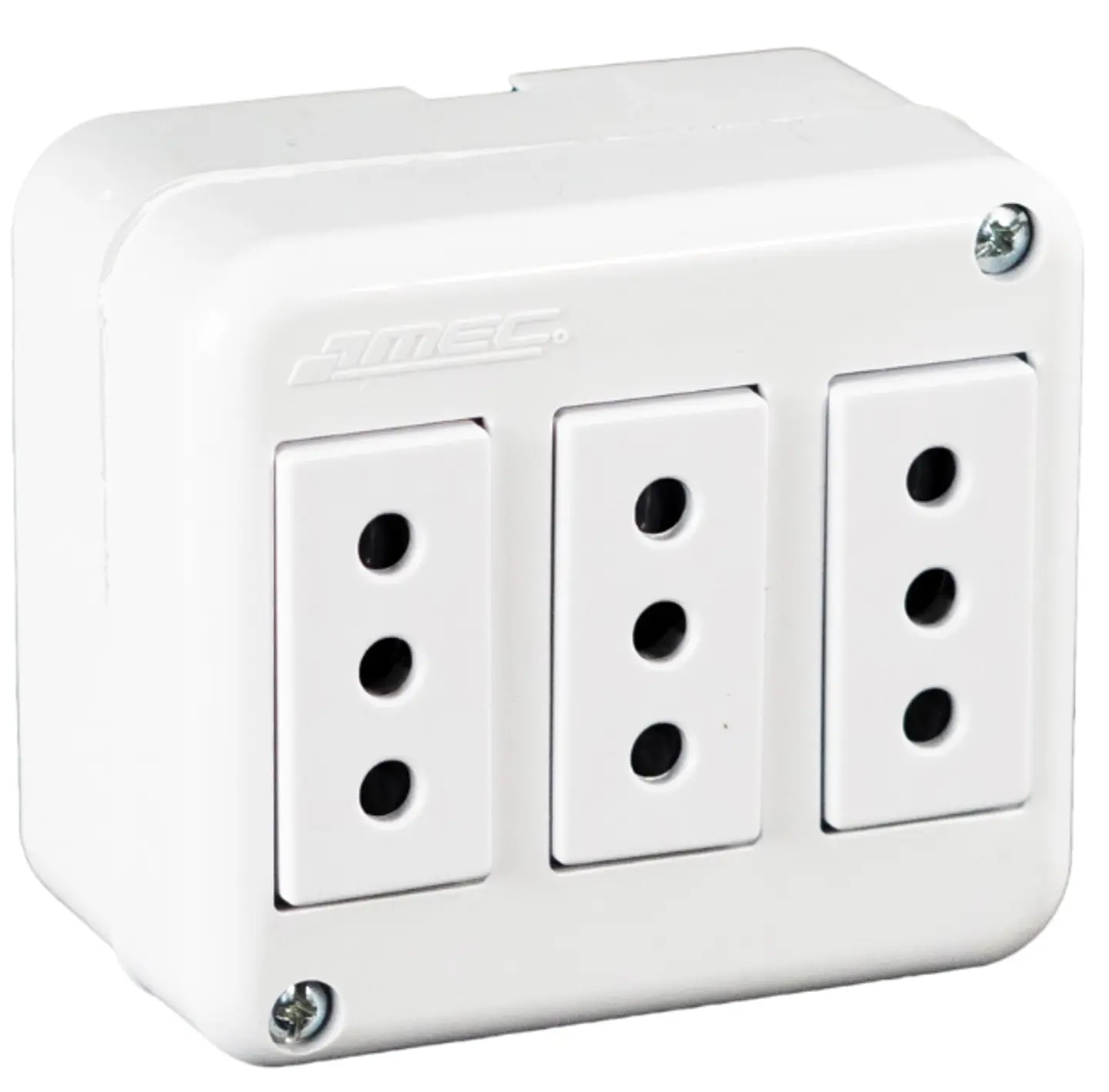 ENCHUFE S/P TRIPLE 9/12  10A-250V MEC BLANCO 1