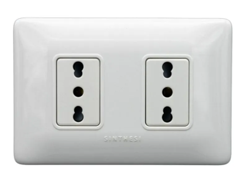 ENCHUFE SIMPLE EMB. ARMADO 10/16A SINTHESI S12 BLANCO 1