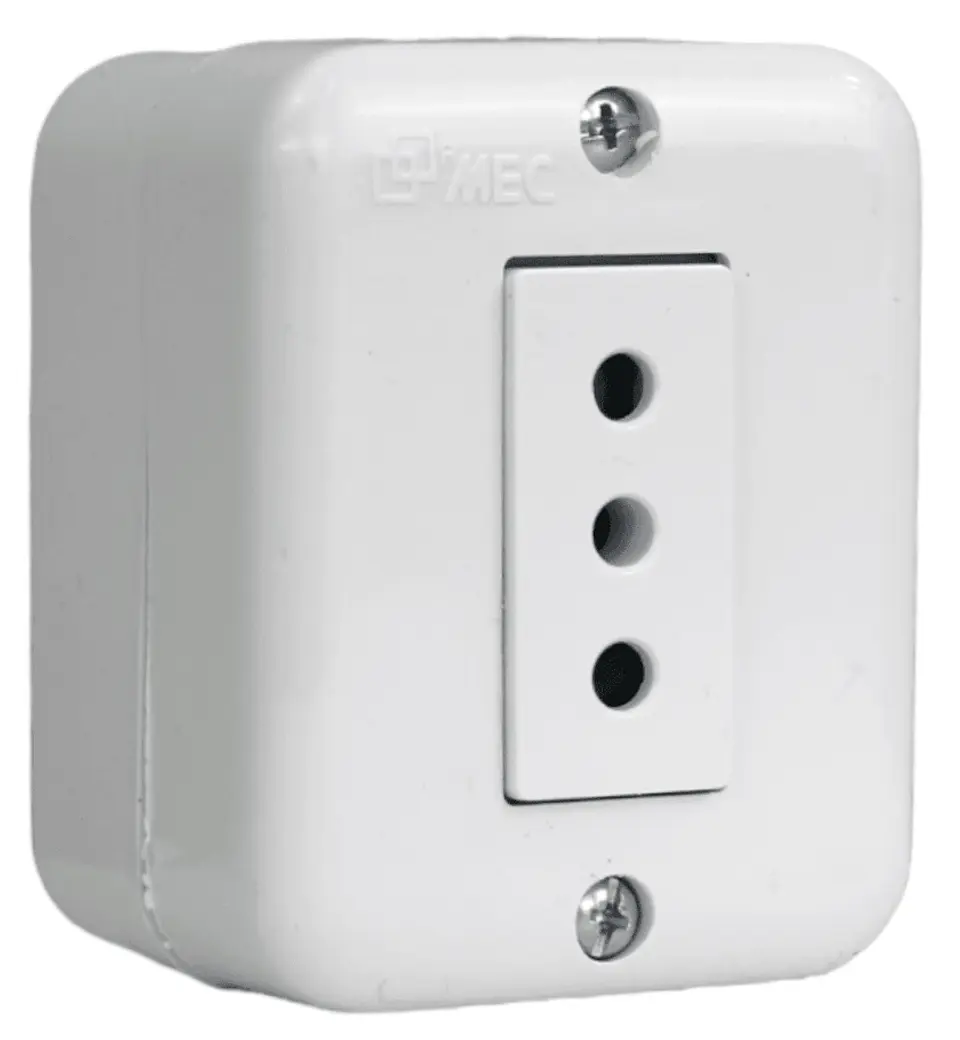 ENCHUFE S/P SIMPLE 9/12  10A-250V MEC BLANCO 1