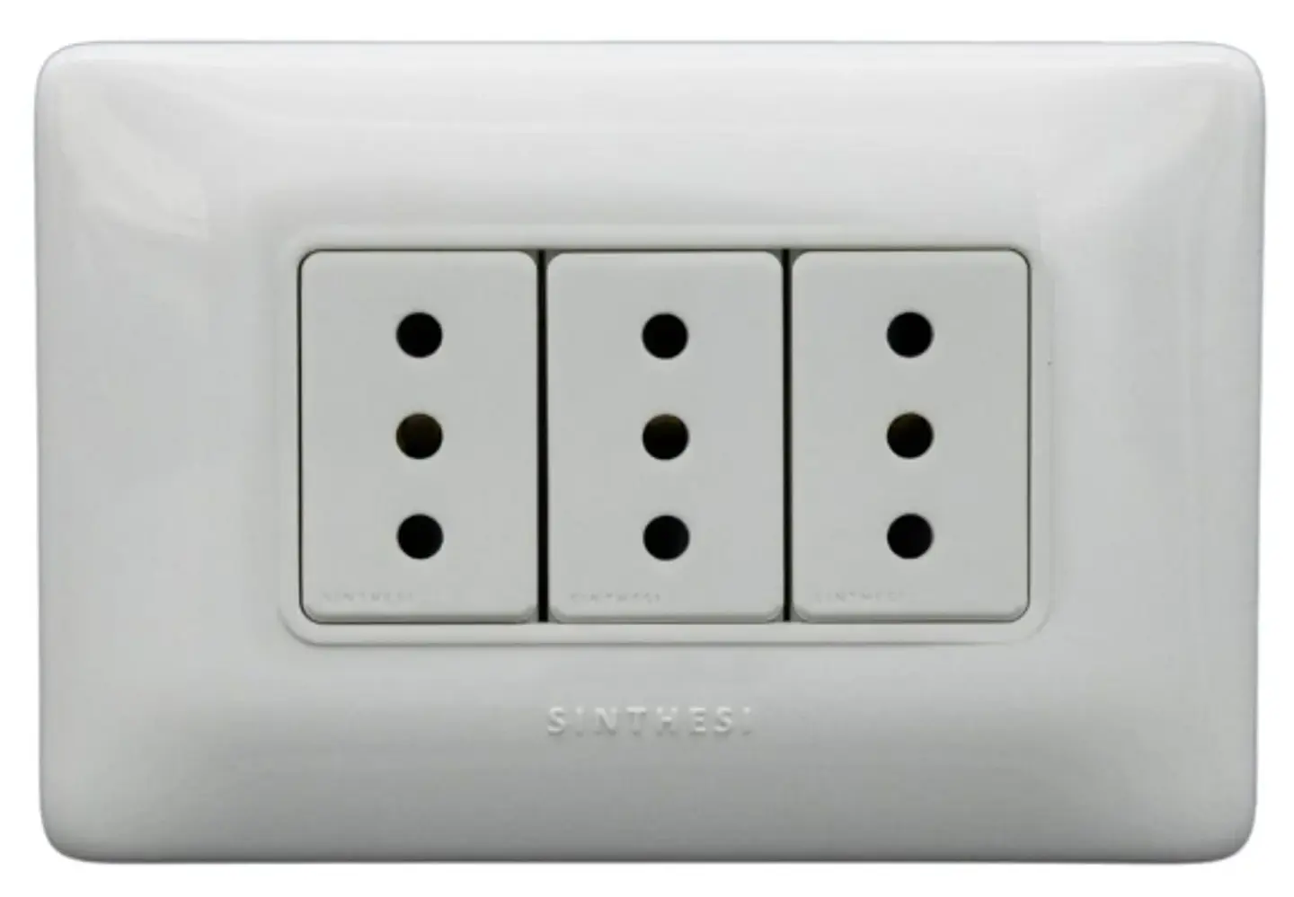 ENCHUFE TRIPLE EMB. ARMADO 10A SINTHESI S12 BLANCO 1