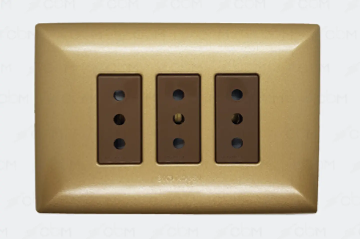 ENCHUFE TRIPLE 10A S17 BRONCE-CAFE ARMADO SINTHESI 1