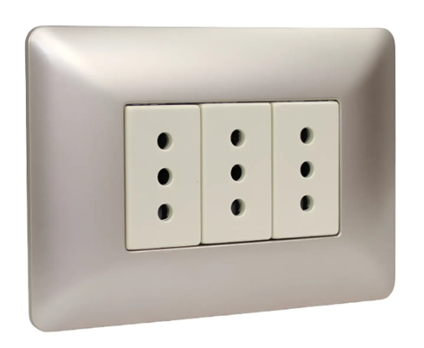 ENCHUFE TRIPLE EMB. ARMADO 10A STANFORD CHAMPAGNE 1