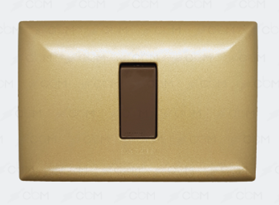 INTERRUPTOR CONMUTADOR 9/24 SIMPLE S17 BRONCE-CAFE ARMADO SINTHESI 1