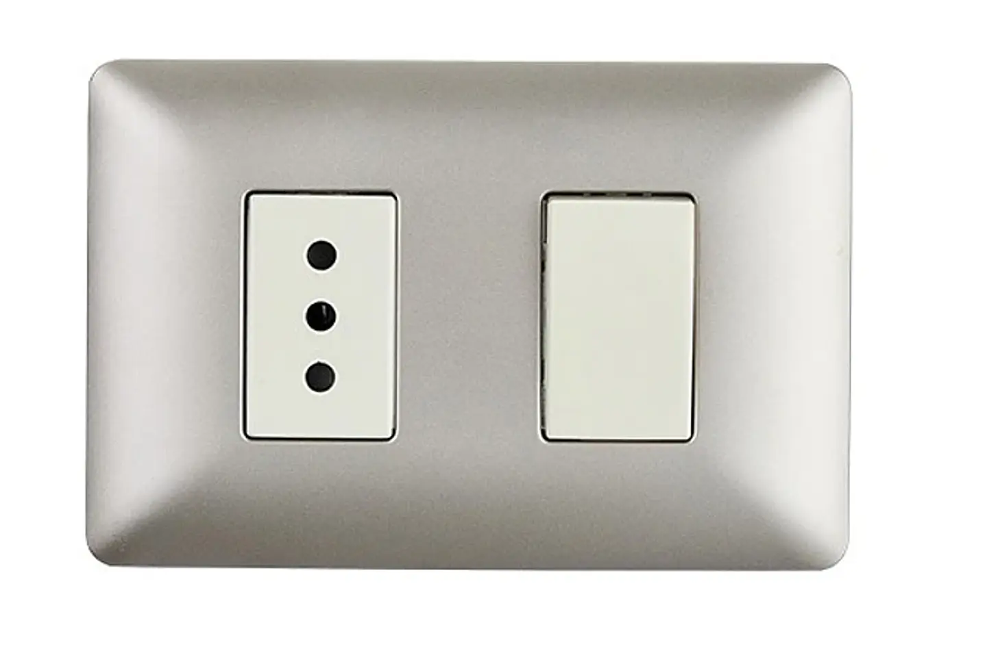 INTERRUPOR SIMPLE 9/12+ ENCHUFE SIMPLE 10A EMB. ARMADO STANFORD CHAMPAGNE 1