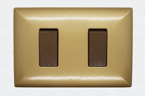 INTERRUPTOR DOBLE 9/15 S17 BRONCE-CAFE ARMADO SINTHESI