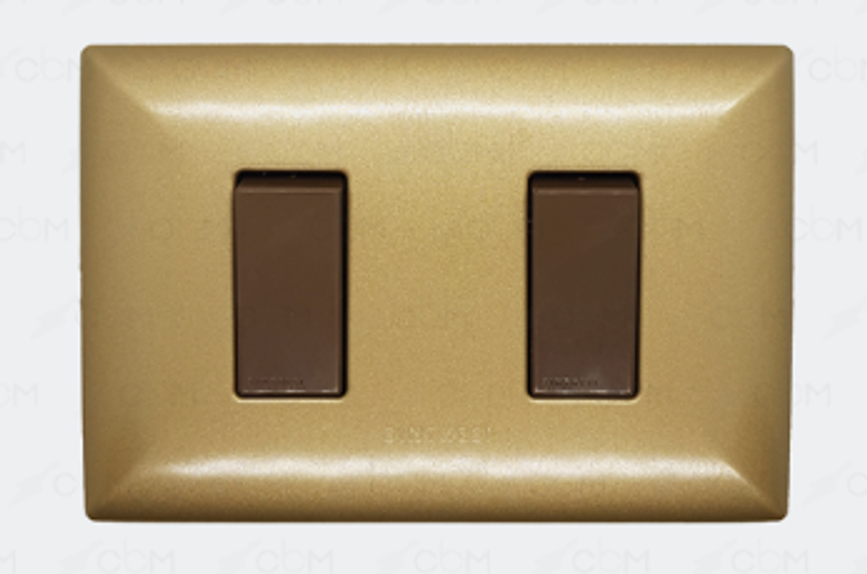 INTERRUPTOR DOBLE 9/15 S17 BRONCE-CAFE ARMADO SINTHESI 1