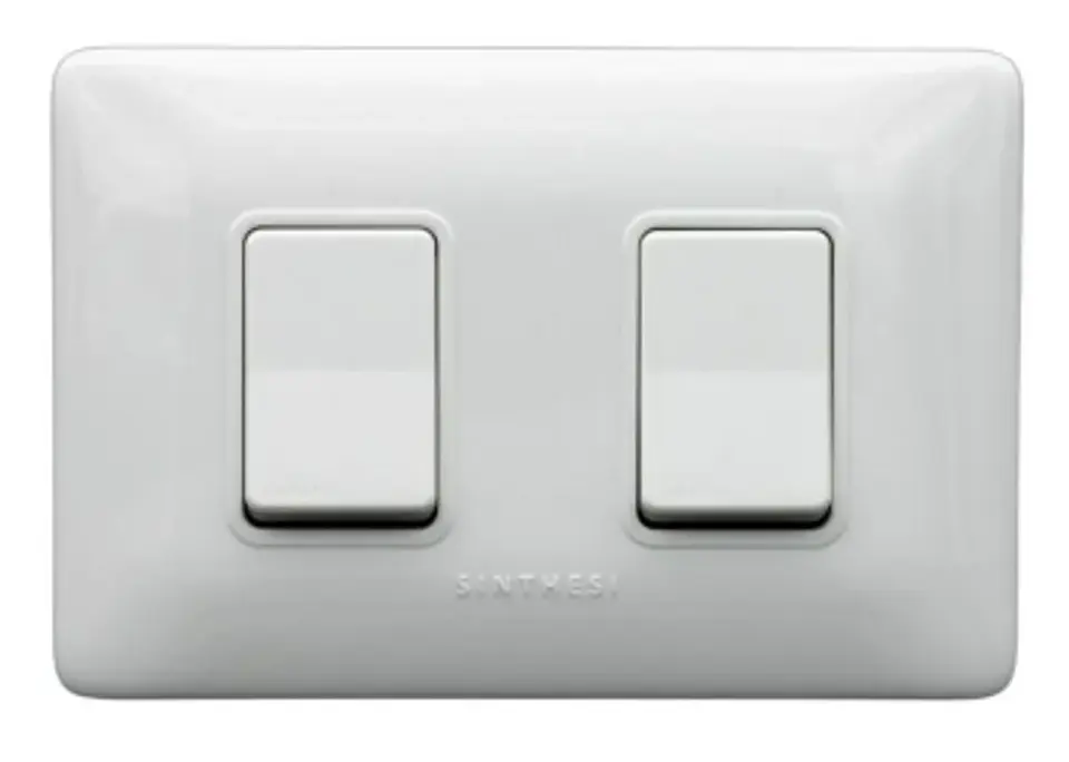 INTERRUPTOR DOBLE 9/24 EMB. ARMADO SINTHESI S12 BLANCO 1