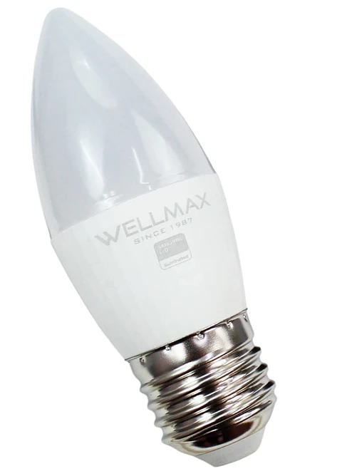 AMPOLLETA LED TIPO VELA 6W E27 6500K 450LM WELLMAX