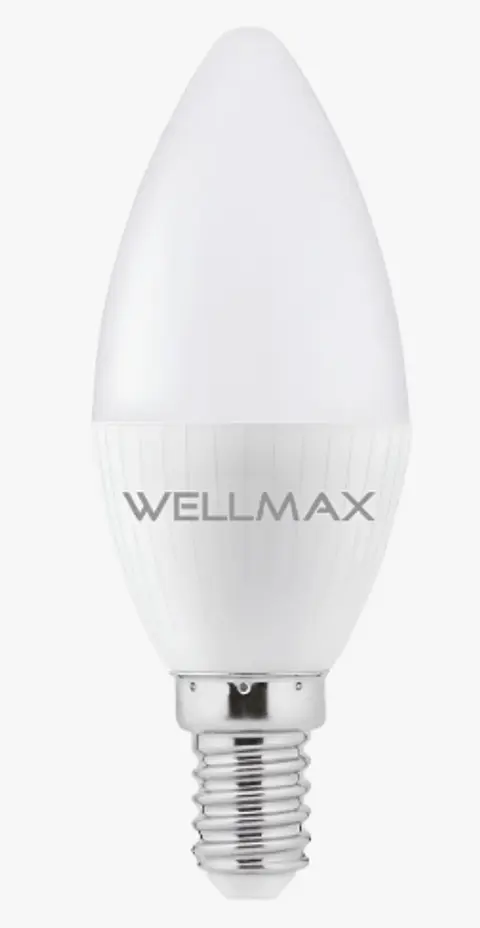 AMPOLLETA LED TIPO VELA 6W E14 6500K 450LM WELLMAX