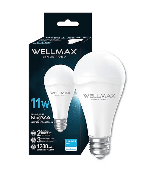 LAMPARA DE EMERGENCIA LED 11W E27 6500K 1100LM WELLMAX