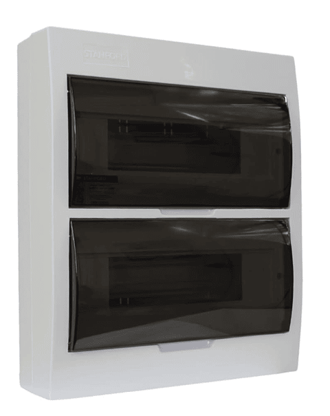 TABLERO SOBREPUESTO 24 MODULOS L/HALOGENO P/TRANSPARENTE  ENERLUX