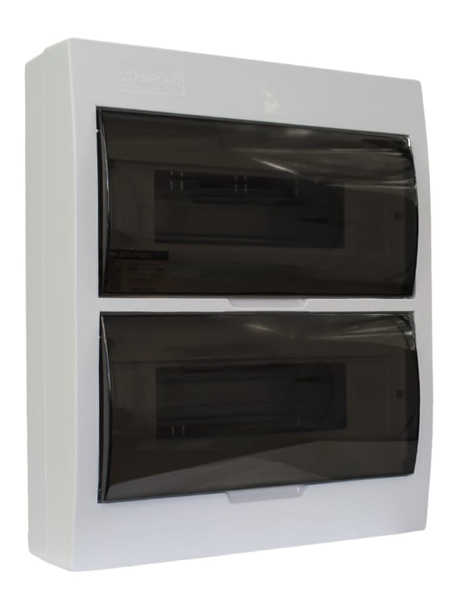 TABLERO SOBREPUESTO 24 MODULOS L/HALOGENO P/TRANSPARENTE  ENERLUX 1