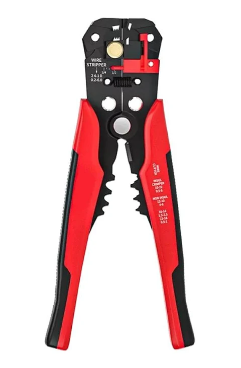 ALICATE PELACABLE AUTOMATICO 5 EN 1 ROJO