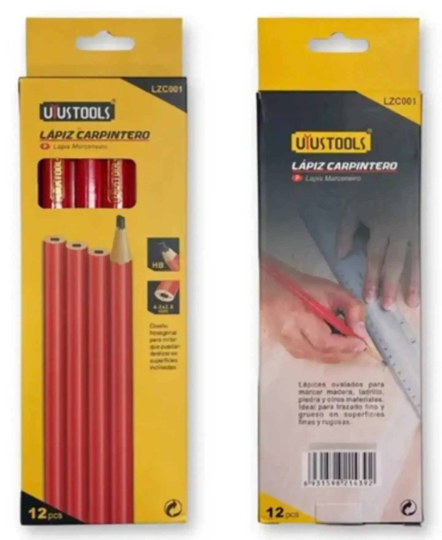 LAPIZ CARPINTERO HB 4.0X2.0MM UYUSTOOLS LZC001 1