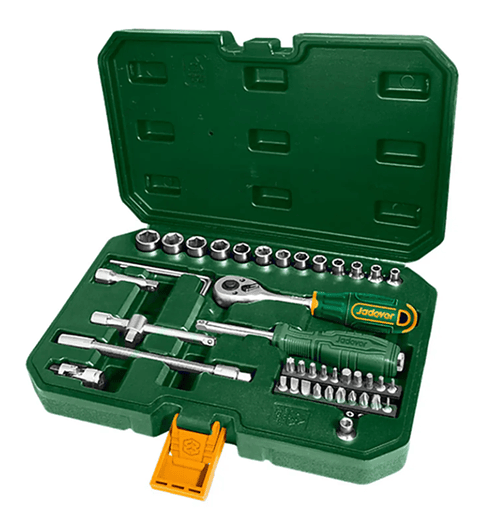 JUEGO DE DADOS 1/4" 45PZAS CR-V JADEVER JDST4D45