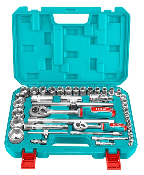 JUEGO DE DADOS 1/4" 46PZAS CR-V TOTAL THT141462