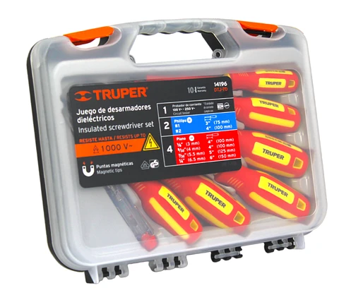 JUEGO DE DESARMADORES DIELECTRICOS 1000V TRUPER DTJ-7D 