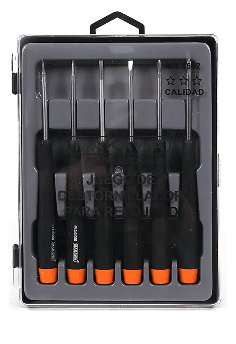 JUEGO DE DESTORNILLADOR PARA RELOJERO 6PCS MAKAWA MK-0502