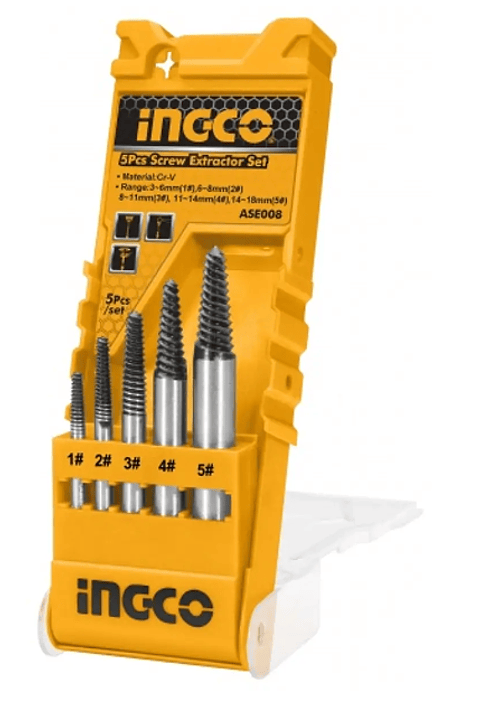 SET EXTRACTOR DE TORNILLOS 5PCS INGCO ASE008