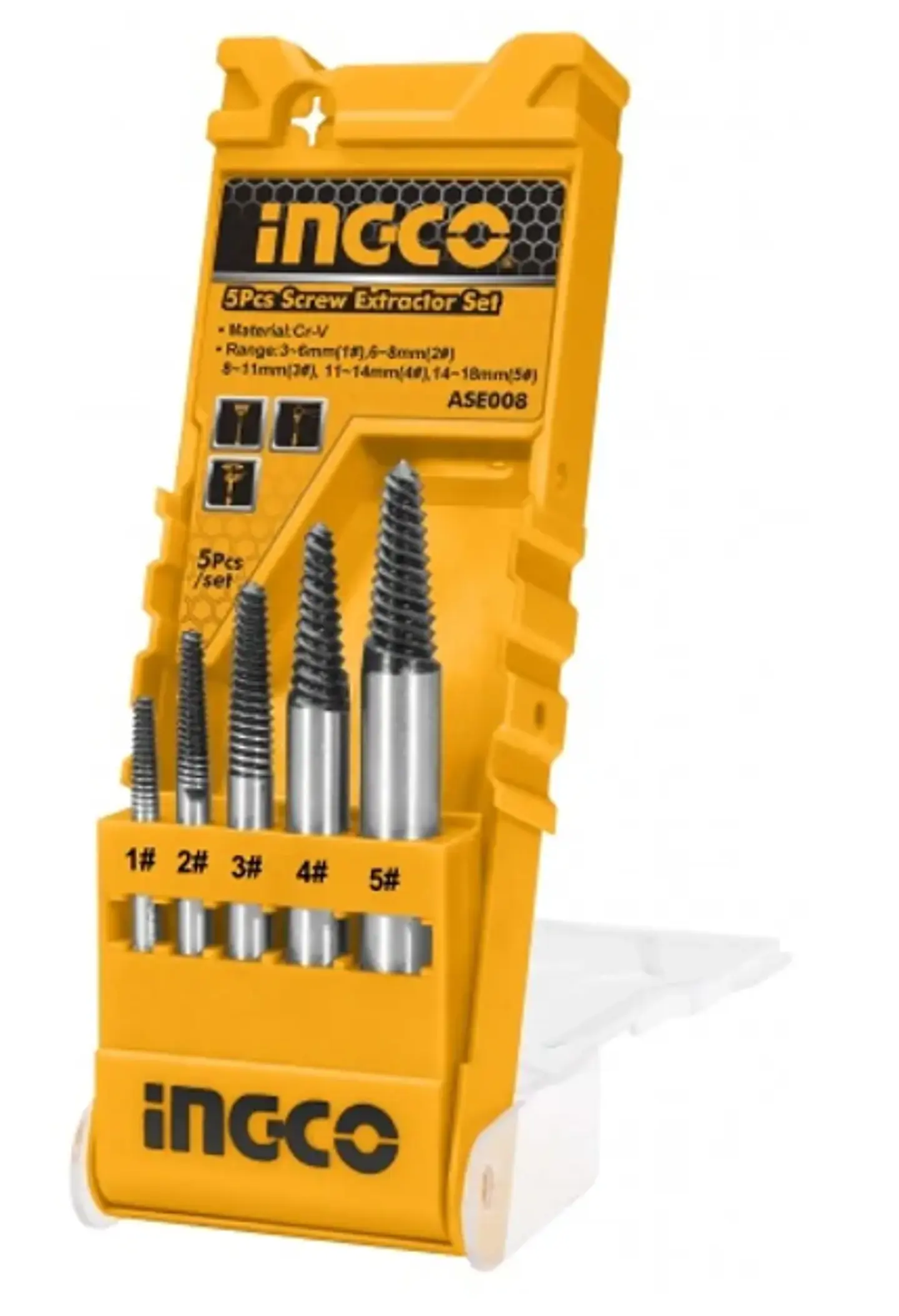 SET EXTRACTOR DE TORNILLOS 5PCS INGCO ASE008 1
