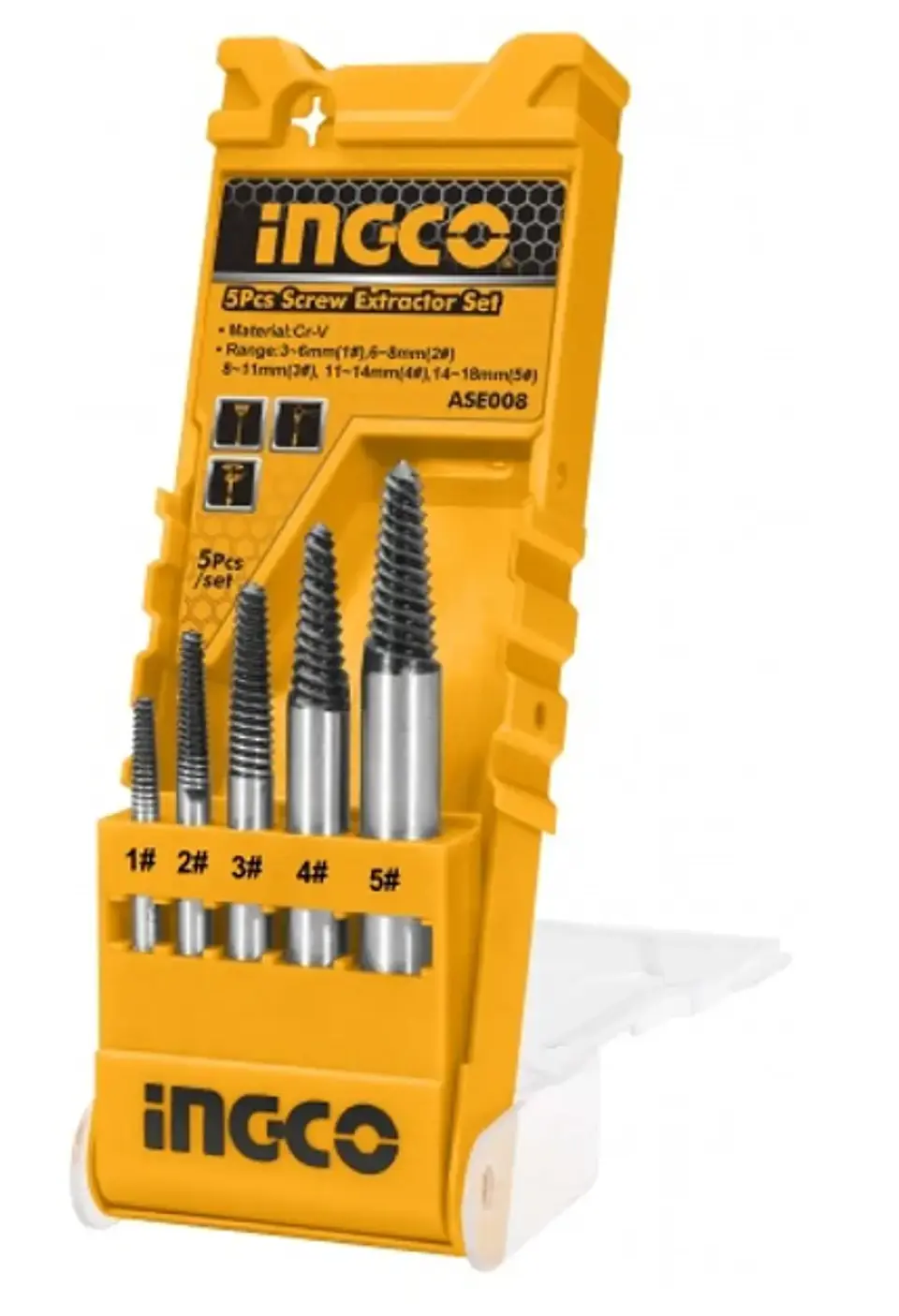SET EXTRACTOR DE TORNILLOS 5PCS INGCO ASE008 1