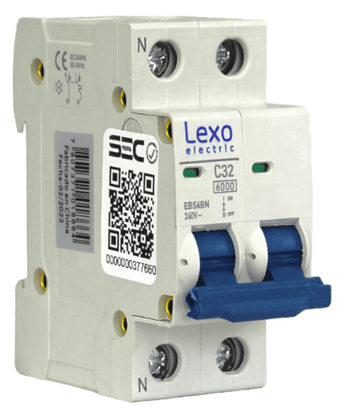 INTERRUPTOR AUTOMATICO OMNIPOLAR 1P+N 40A "C" 6KA EBS6BN LEXO ELECTRIC