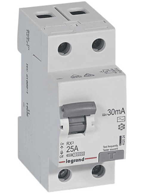INTERRUPTOR DIFERENCIAL 2X25A 30MA "C" 6KA RX3 402024 LEGRAND