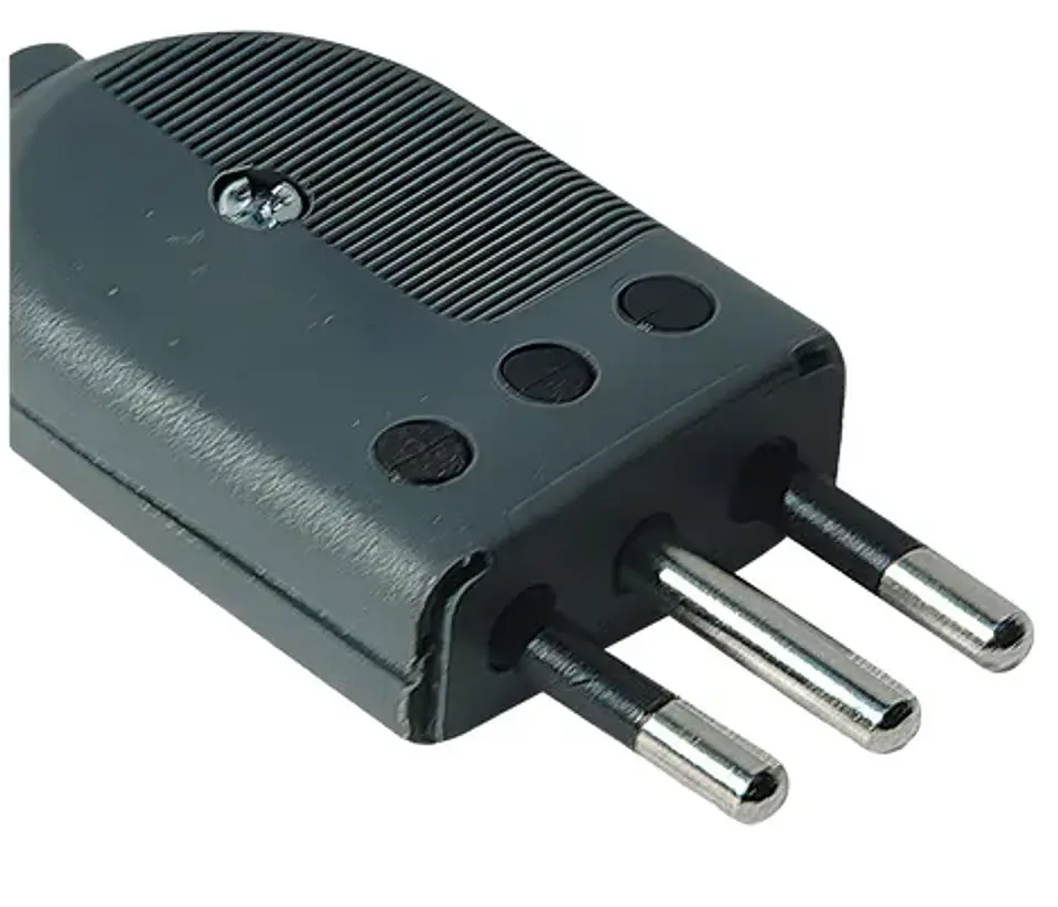 ENCHUFE MACHO 2P+T 10A NEGRO EKOLINE 1