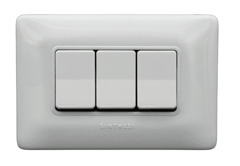 INTERRUPTOR TRIPLE 9/32 EMB. ARMADO SINTHESI S12 BLANCO