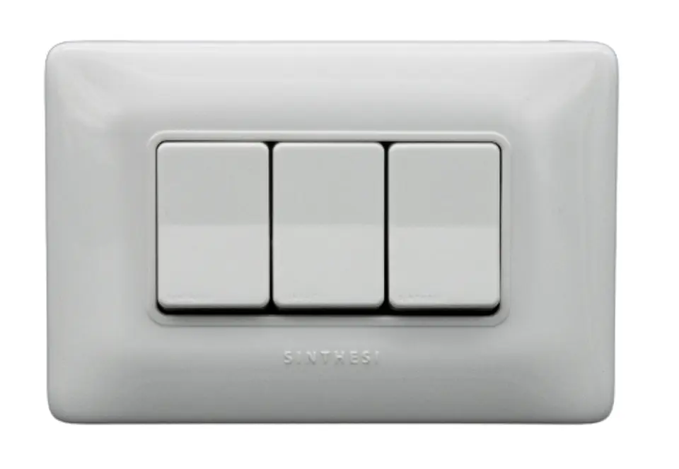 INTERRUPTOR TRIPLE 9/32 EMB. ARMADO SINTHESI S12 BLANCO 1