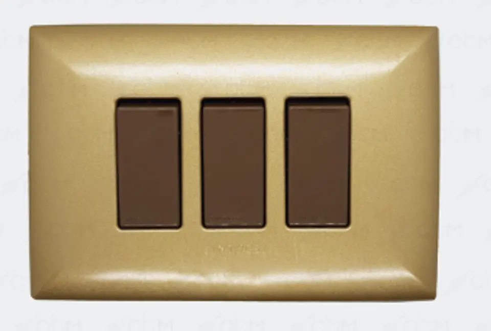 INTERRUPTOR TRIPLE 9/32 S17 BRONCE-CAFE ARMADO SINTHESI 1