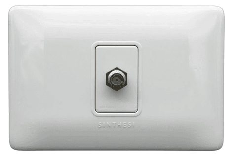 PLACA TOMA COAXIAL EMB. ARMADO SINTHESI S12 BLANCO