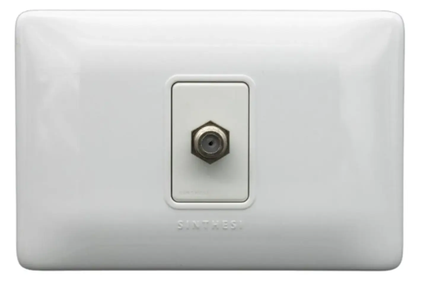 PLACA TOMA COAXIAL EMB. ARMADO SINTHESI S12 BLANCO 1