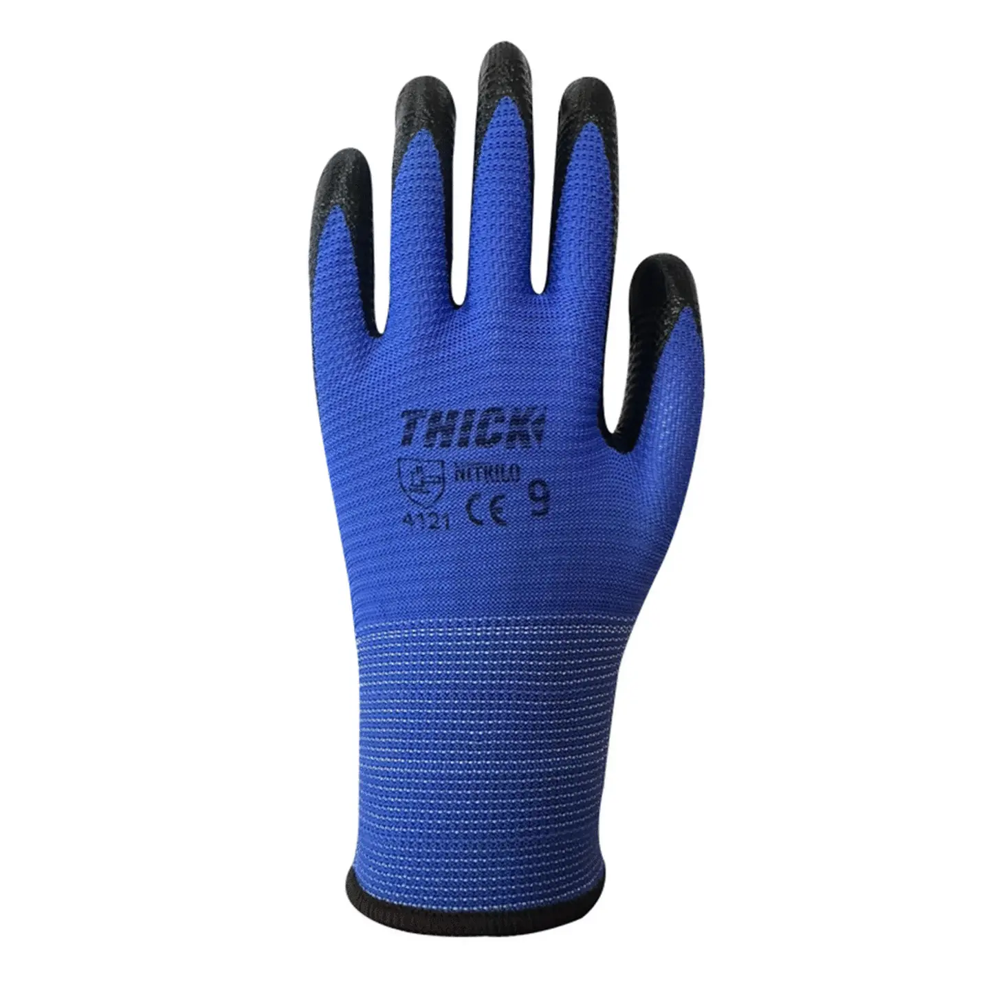 GUANTE  NITRILO RUGOSO AZUL N° 9 THICK 2