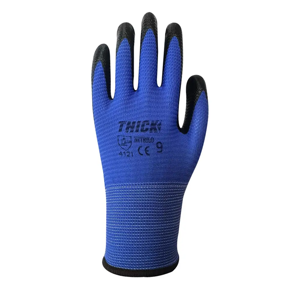 GUANTE  NITRILO RUGOSO AZUL N° 9 THICK 2