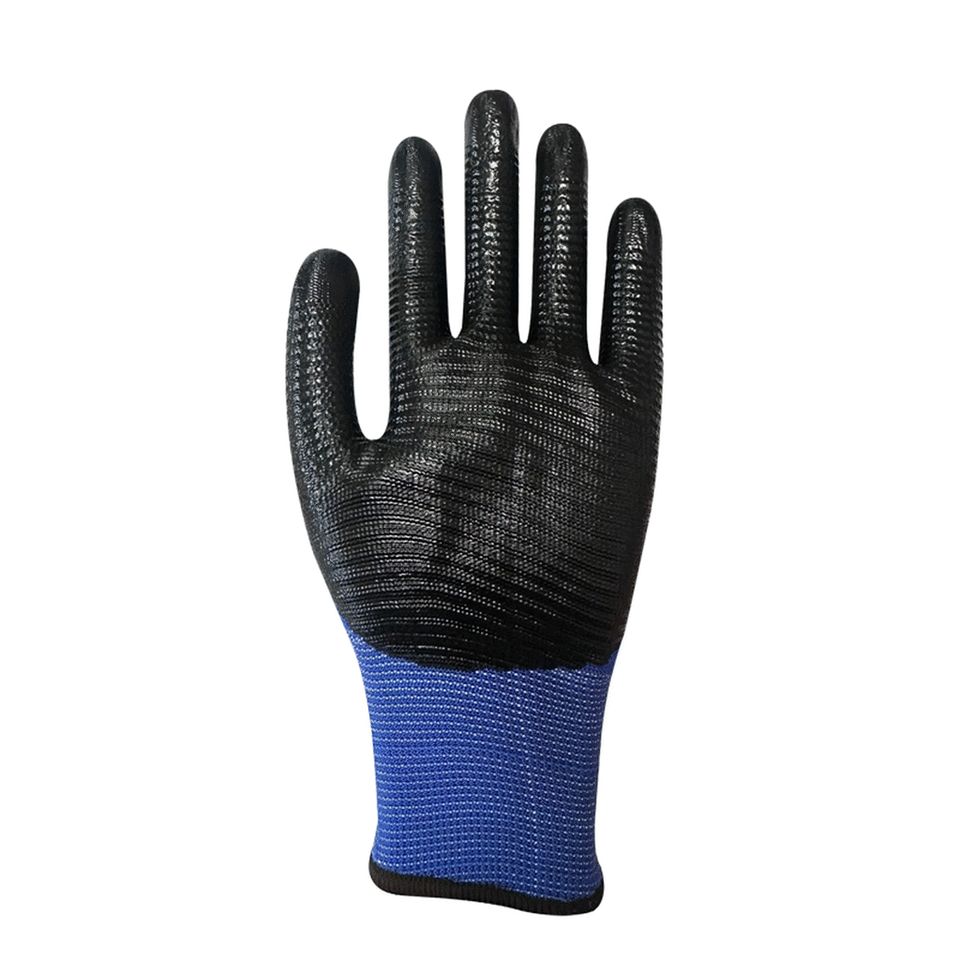 GUANTE  NITRILO RUGOSO AZUL N° 9 THICK 3