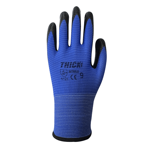 GUANTE  NITRILO RUGOSO AZUL N°8 THICK